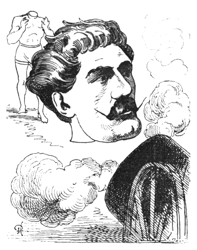 Satirical portrait of John Holtum (the Cannonball King).