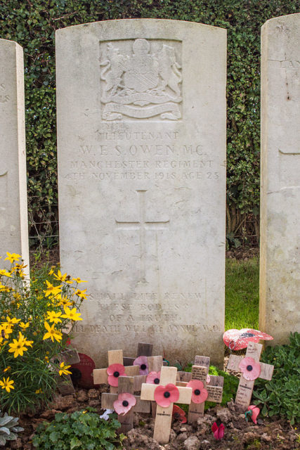 Owen’s grave, in Ors communal cemetery in France. Photo Credit