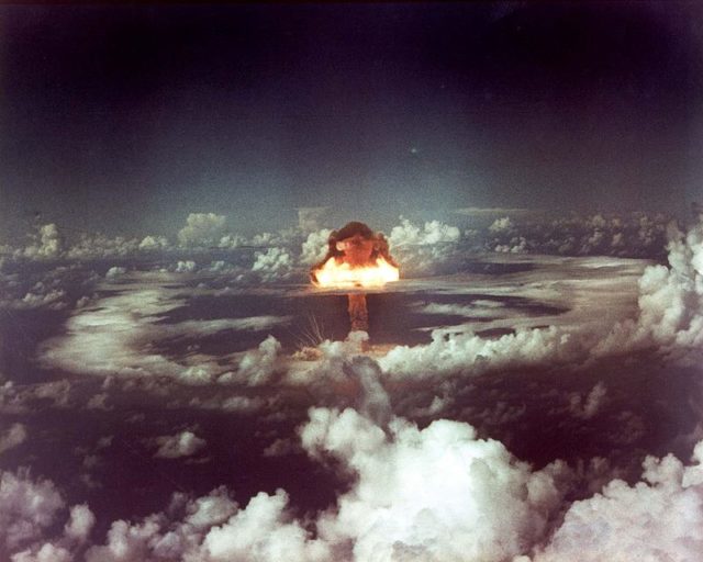 The United States dropped the nuclear bomb Ivy King 610 m (2,000 feet) north of Runit Island