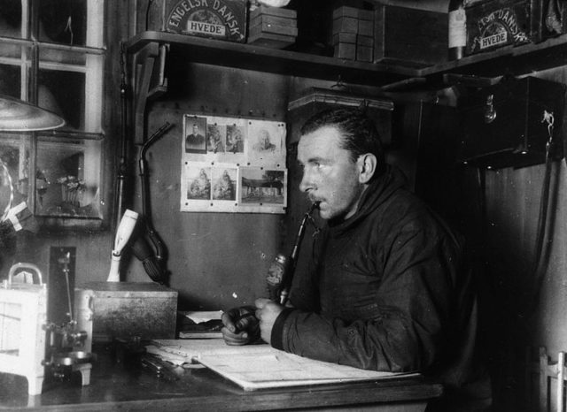 Wegener during J.P. Koch’s Expedition 1912 – 1913 in the winter base “Borg”