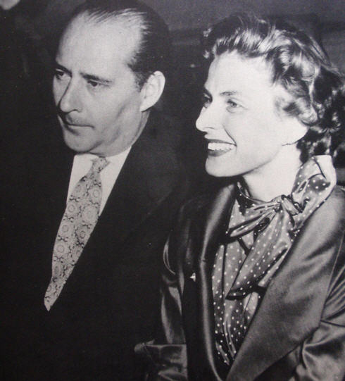 Photo of Ingrid Bergman and Roberto Rossellini together in 1951