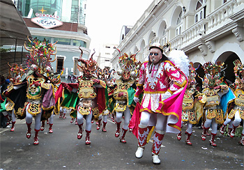 The Diablada, the main dance of Carnival of Oruro, Bolivia, which has been a UNESCO Masterpiece of the Oral and Intangible Heritage of Humanity since 2001. Photo credit