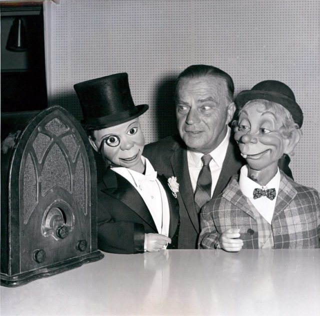Edgar Bergen with Charlie McCarthy and Mortimer Snerd.