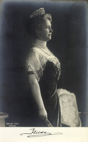 Photograph of the Grand Duchess Hilda of Baden  (November 5th,  1864 – February 9th, 1952), with her diamond-encrusted tiara