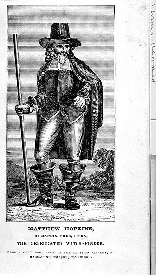 Portrait of Matthew Hopkins, “The Celebrated Witch-finder” from the 1837 edition of ‘The Discovery of Witches’. Photo credit