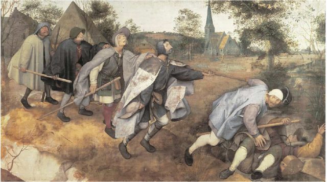 “The Blind Leading the Blind” (or The Parable of the Blind), c. 1568.
