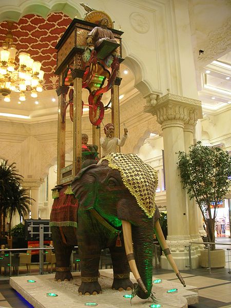 Replica of the elephant clock in the Ibn Battuta Mall, Dubai. Photo Credit