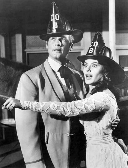 With Kathleen Crowley in “Maverick” (1961).