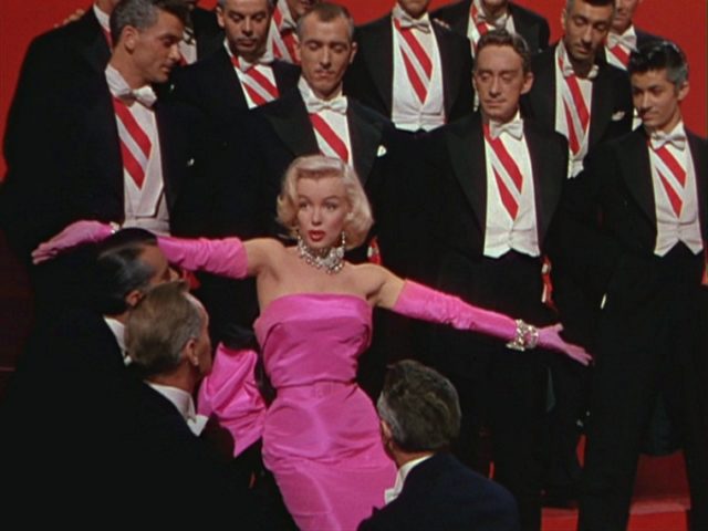 “Gentlemen Prefer Blondes”: the 20th Century Fox movie, a musical comedy/romance directed by Howard Hawks, starred Jane Russell and Marilyn Monroe, with Charles Coburn, Elliott Reid, Tommy Noonan, Taylor Holmes, and Norma Varden.