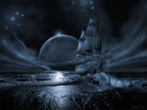 “Rising full moon.” From the series “Ghost Ship.”