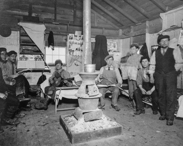 Ashokan Reservoir workers in camp. Jan. 20, 1910 Author New York Public Library