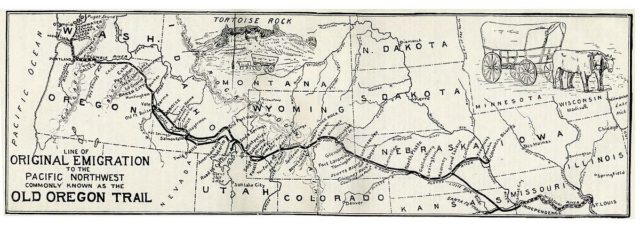 Map from the Ox Team, or the Old Oregon Trail (1852–1906), by Ezra Meeker.