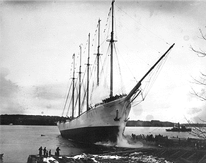Launching of the “Carroll A. Deering,” April 4, 1919.