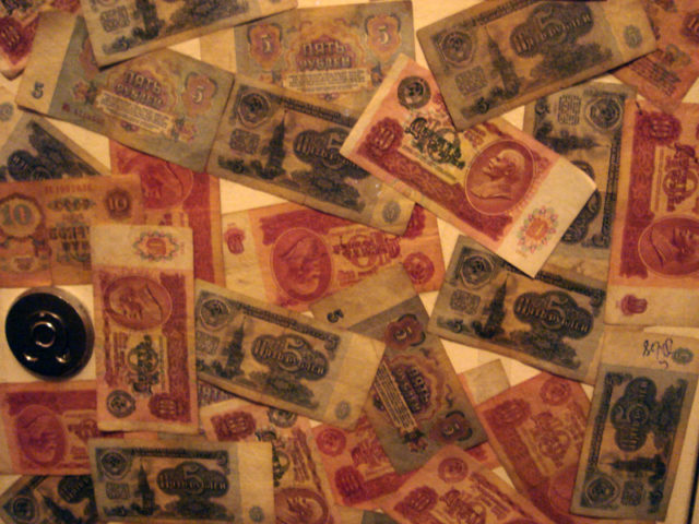 Soviet rubles. Photo Credit