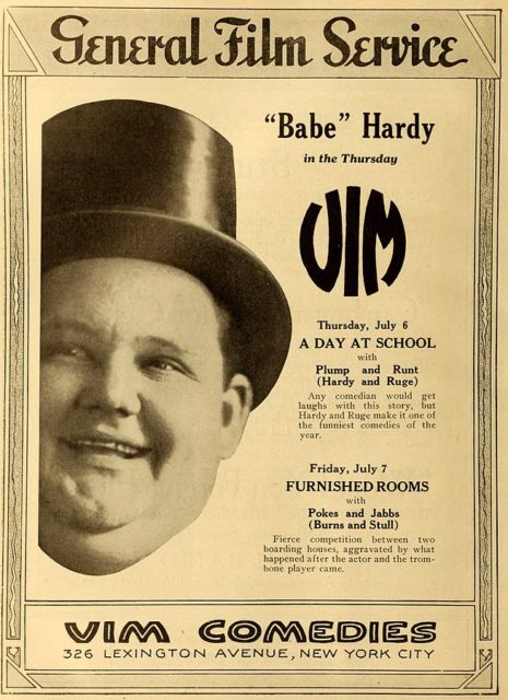 O. N. Hardy on the advertisement in The Moving Picture World for A Day at School (1916).