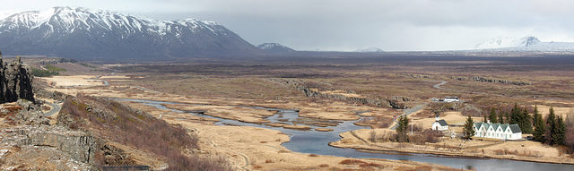 Þingvellir, or Thingvellir, is a national park lying in rift valley in southwestern Iceland. It is the meeting point of the North American and Eurasian tectonic plates. Photo Credit