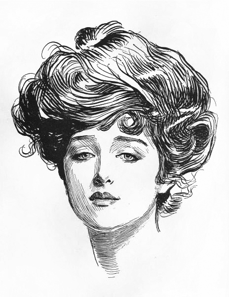 A Gibson Girl portrait by her creator, Charles Dana Gibson.