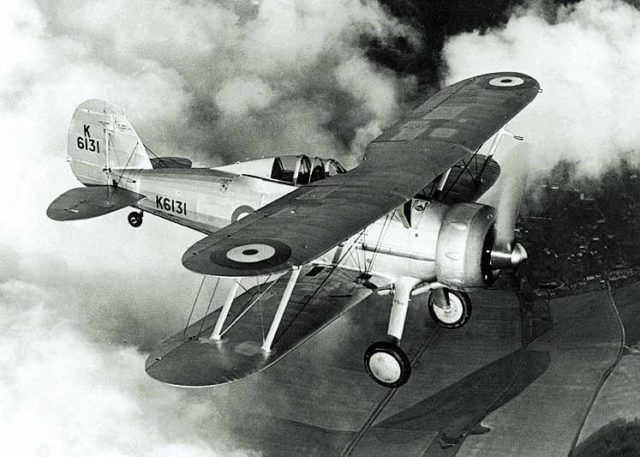 Dahl was flying a Gloster Gladiator when he crash-landed in Libya.