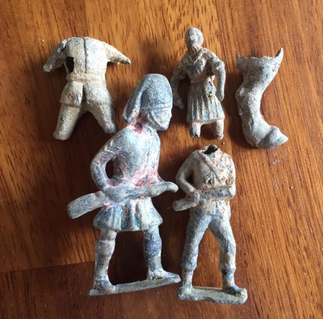 Lead toys found recently on the Thames foreshore Author: Lara Maiklem.