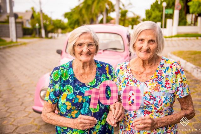 Maria Pignaton Pontin and Paulina Pignaton turned 100 years on May 24, 2017. Author: Camila Lima