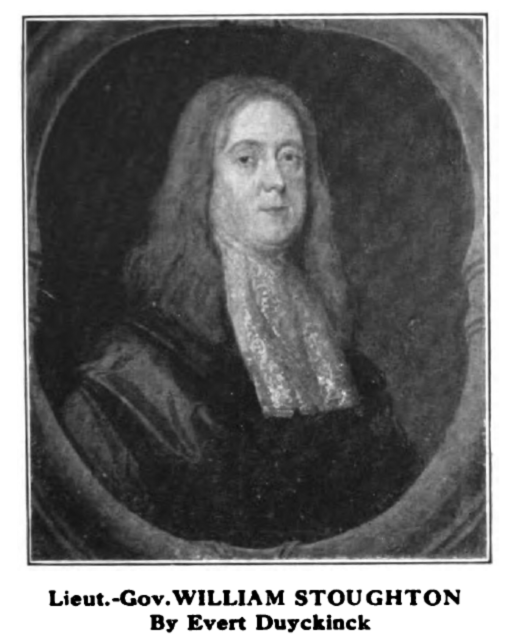 William Stoughton, c.1685, portrait by Evert Duyckinck, in the collection of the Boston Athenæum.