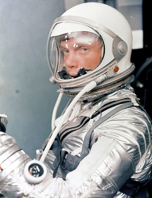 Glenn in his Mercury spacesuit