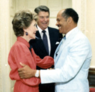 Eugene Allen with the Reagans