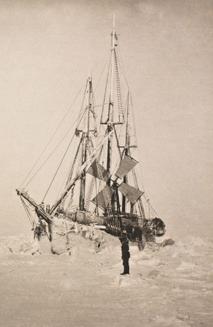 The Fram (March 1894), enclosed in pack ice