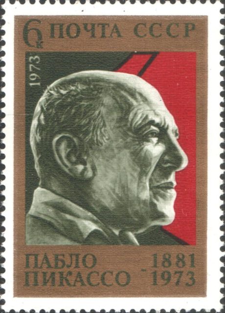 Pablo Picasso on a postage stamp, USSR, 1973