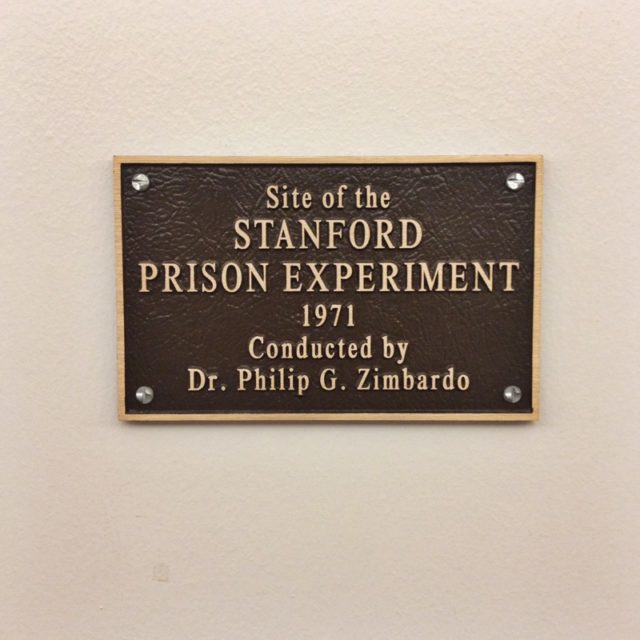 Plaque Dedicated to the Location of the Stanford Prison Experiment. Author: Eric. E. Castro. CC BY 2.0