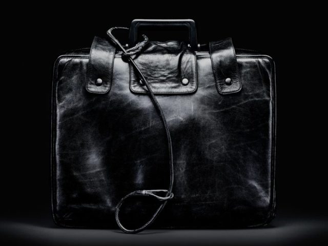 Briefcase used by the president of the United States to authorize a nuclear attack while away from fixed command centers.