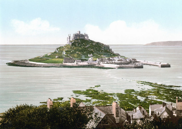 According to Wilkens, St Michael’s Mount in Cornwall, England, is the site of Scylla and Charybdis.