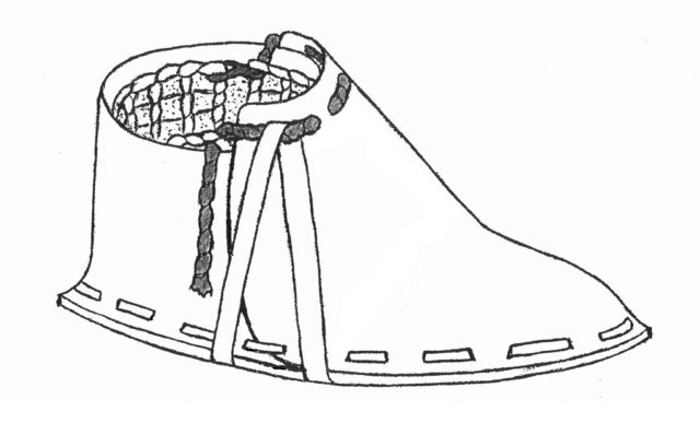 An artist’s impression of Ötzi’s right shoe. Author: Donja Malhotra CC BY-SA 2.5