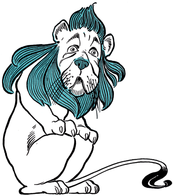 The Cowardly Lion as illustrated in The Wonderful Wizard of Oz by L. Frank Baum