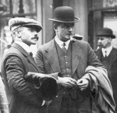 On this photo, Titanic’s Third Officer Herbert Pitman (left) and Charles Lightoller (right)