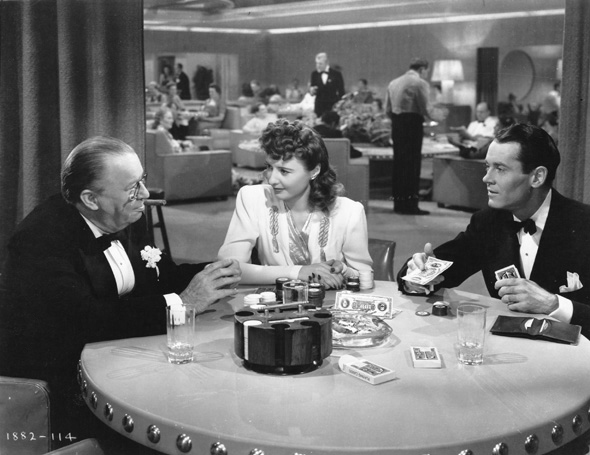 Charles Coburn, Barbara Stanwyck and Henry Fonda in The Lady Eve