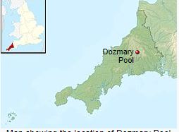 Dozmary Pool is located in Cornwall Author: Nilfanion, CC BY-SA 3.0