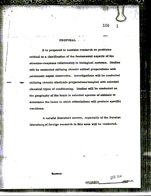 Declassified MKUltra documents