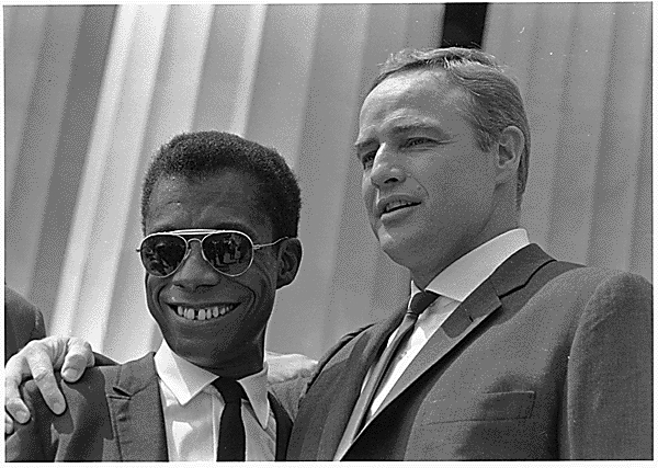 Brando with James Baldwin at the 1963 Civil Rights March on Washington, D.C.