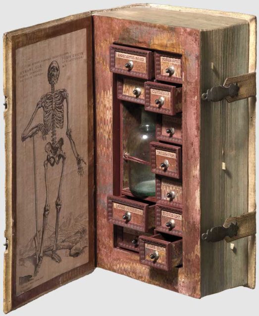 17th Century Assassins Poison Cabinet Disguised as a Book Photo Courtesy of Hermann Historica