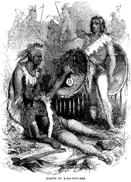 After the death of Arapooish, Beckwourth becomes the war chief of the Crow – Illustration of the first edition