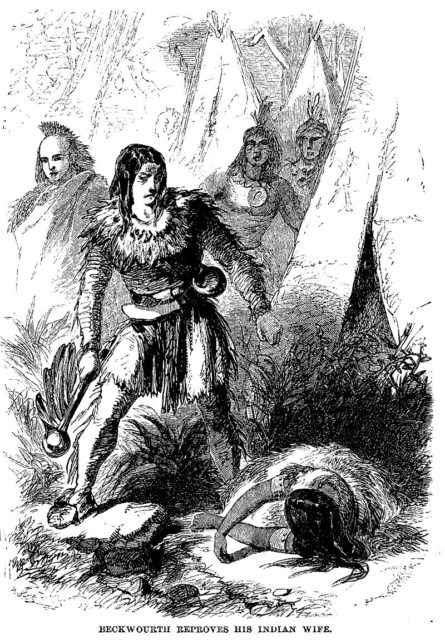 Beckwourth slaps his wife – illustration of the first edition