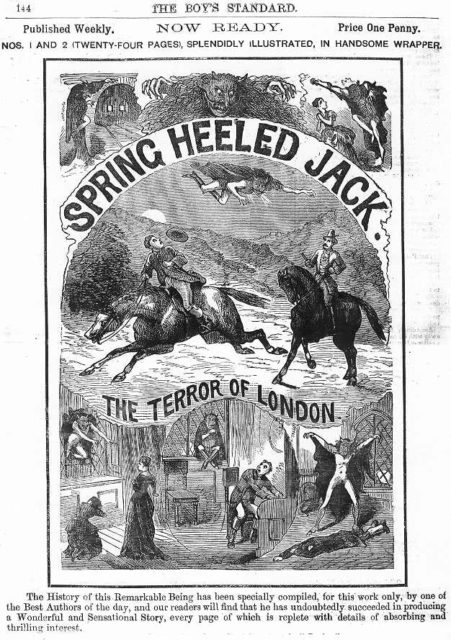 Ad for Spring-Heeled Jack, in a Penny Dreadful (1886)
