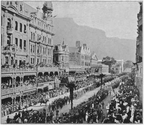 Funeral of Rhodes in Adderley St, Cape Town on April 3, 1902