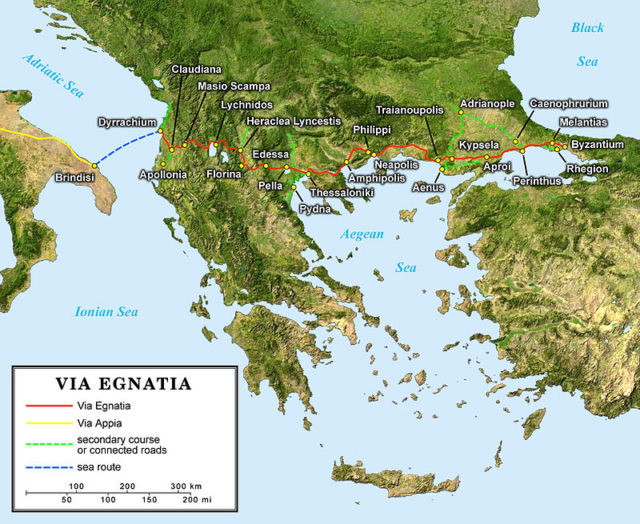 Route of the Via Egnatia. Author: Eric Gaba / Sting. CC BY-SA 2.5.