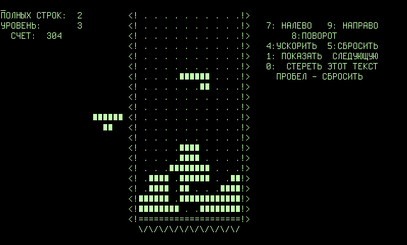 The very first version of Tetris, released in 1984, run on an emulator of the Soviet DVK-2 computer Author orcopyright owner Alexey Pajitnov Fair Use