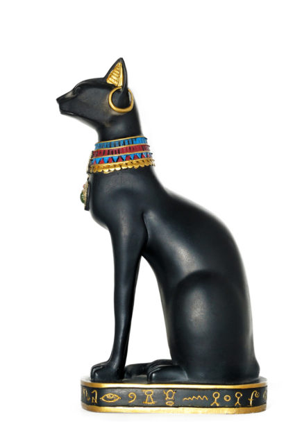 Black Egyptian cat statue