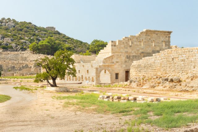 The assembly hall of the Lycian League, Vouleuterion in ancient city Patara. Antalya Province. Turkey