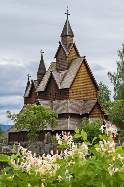 Stave Church Heddal is around 26 meters high, the largest of its kind in Norway