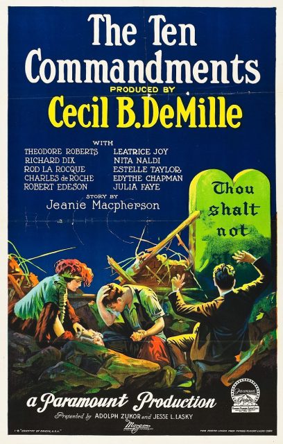 The Ten Commandments (1923 film) movie poster.